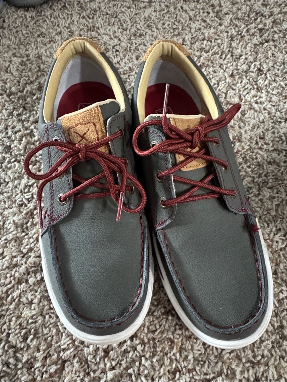 Women’s Grey and Maroon Casual Deck Shoes